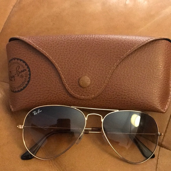 Ray Ban Aviators Sunglasses - Gold and Brown